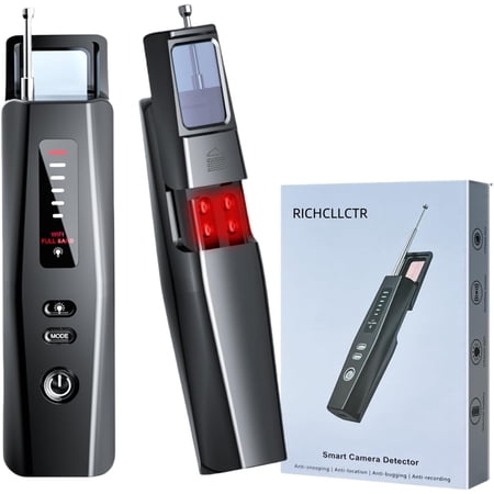 RICHCLLCTR Hidden Camera Detector - Anti-spy Camera Detector, Hidden Device GPS Detector, Bug Detector, Rf Wireless Signal Scanner, Camera Detector for Hotels, Home, Office, 6 Levels Sensitivity