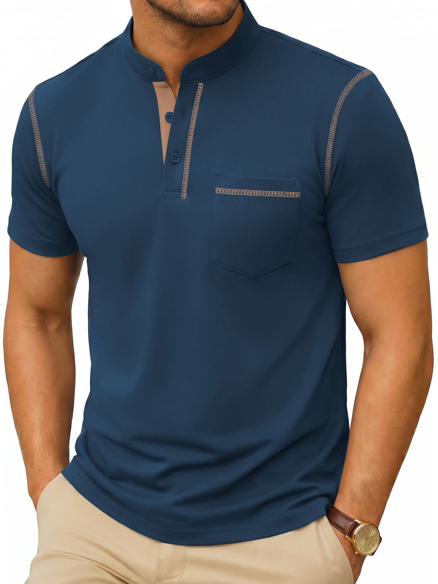Stafford Mens Signature Navy Blue Long Sleeve Thermal Shirt XX