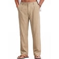thumbnail image 1 of RICHCOIN Men Casual Pants Regular Fit Elastic Waist Lightweight Trousers Pleated Dress Pants For Men Beach with Pocket, 1 of 7