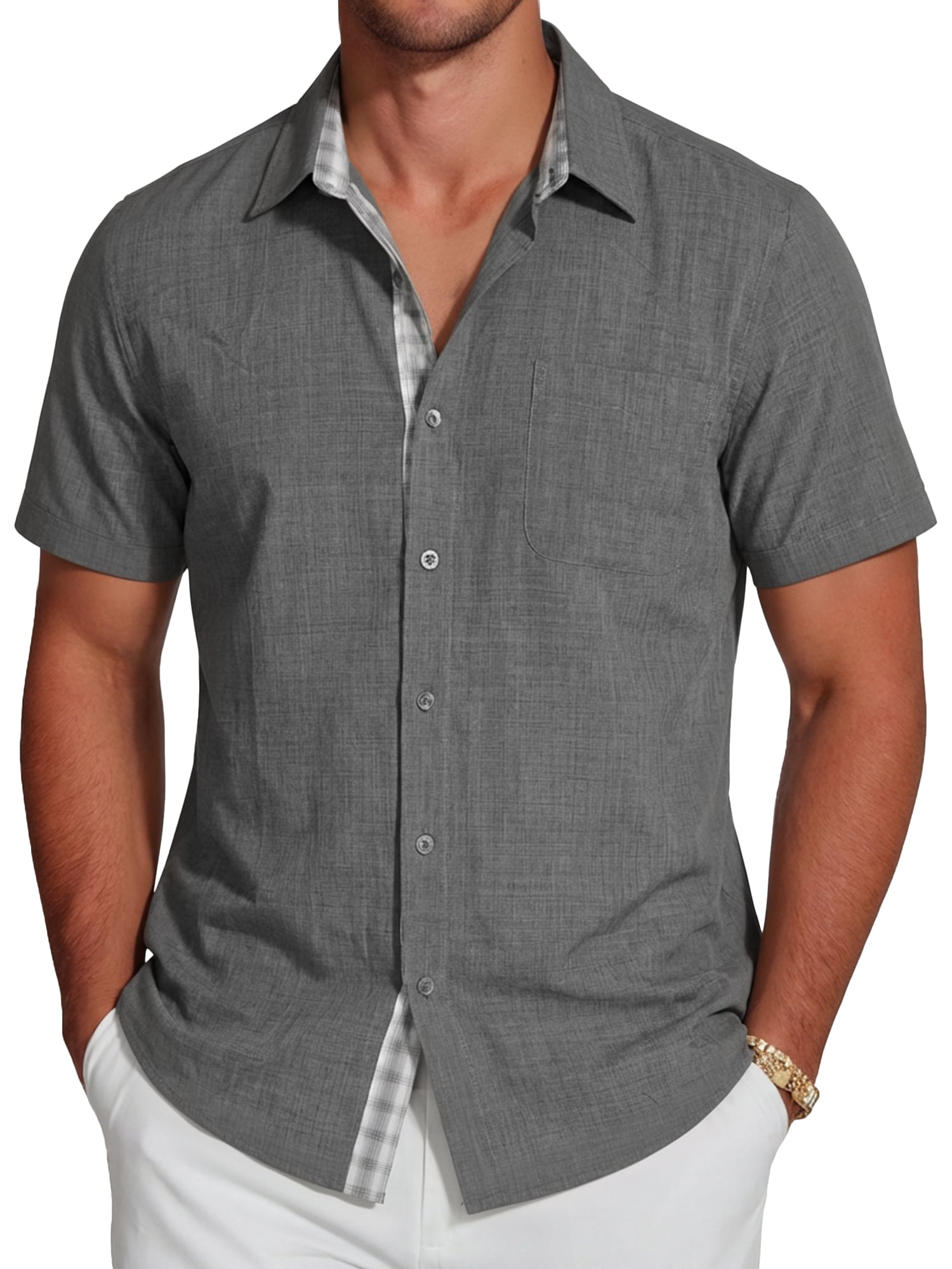 Pabst Blue Ribbon Men's Print Button Up Shirt with Short Sleeves