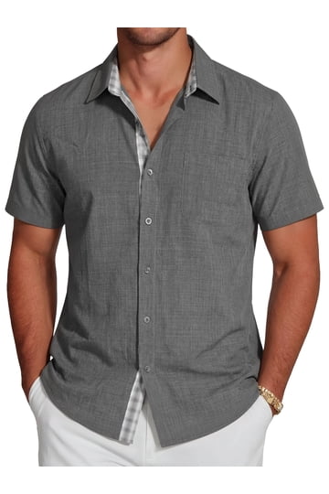 Mens Short Sleeve Dress Shirts for Business & Casual