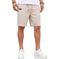 thumbnail image 1 of RICHCOIN Men's Linen Casual Classic Fit Short Drawstring Summer Beach Shorts with Pockets, 1 of 7