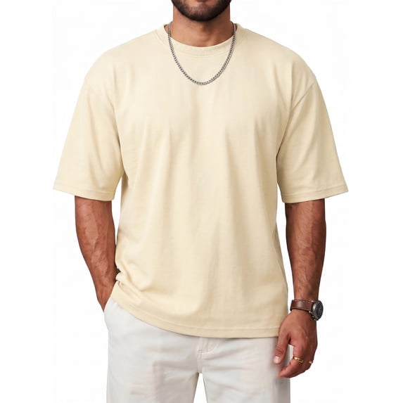 RICHCOIN Men's Oversized T-Shirts Loose Fit Vintage Washed Tee Unisex Short Sleeve Casual Tops