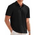 thumbnail image 1 of RICHCOIN Mens Casual Polo Shirt Summer Short Sleeve Vacation Button Beach Knit Stretchy Golf Shirts, 1 of 7