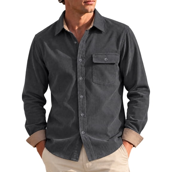 RICHCOIN Mens Long Sleeve Casual Button Down Shirts Color Block Fashion Shirts with Pocket