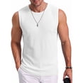 thumbnail image 1 of RICHCOIN Mens Tank Top Round Neck Sleeveless Muscle Shirts Lightweight Summer Beach Textured Tee, 1 of 7