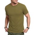 thumbnail image 1 of RICHCOIN Summer T-shirt for Men Short Sleeve Basic Tops Green Ribbed Classic Fit Crew Neck Lightweight Tee Shirt XXXL, 1 of 7