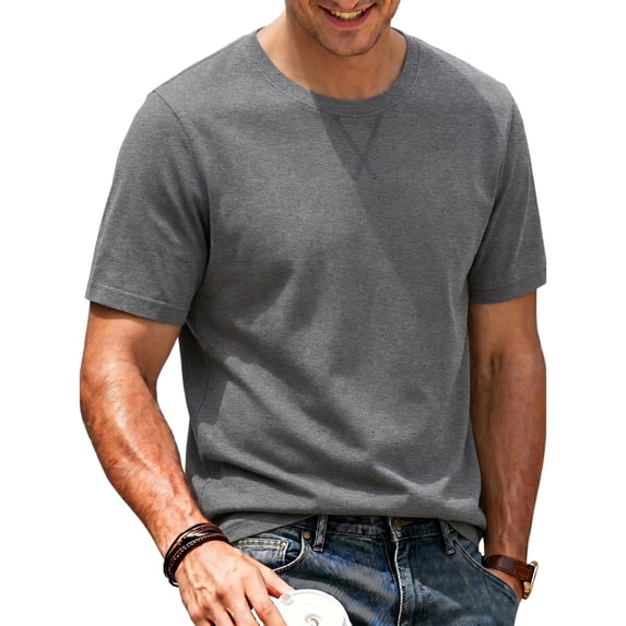 RICHCOIN T Shirts for Men Short Sleeve Crewneck Summer Casual Top Basic Loose Tees