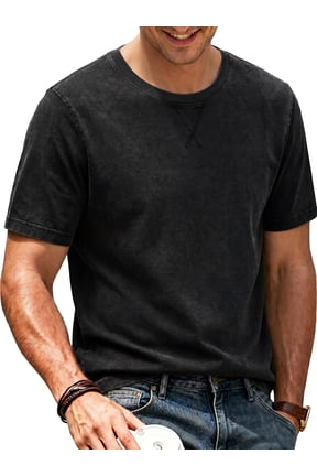 T Shirts for Men Short Sleeve Crewneck Casual Top Vintage Washed Basic Loose Tees
