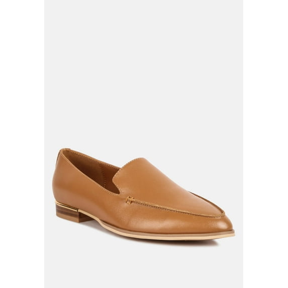 RICHELLI Metallic Sling Detail Loafers in Tan
