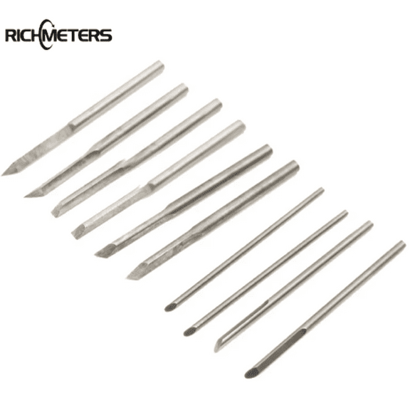 RICHMETERS 10PCS Carving Knife Blade Wood Carving Chisel Tools Set Micro Head Handmade Olive DIY Hand Tools