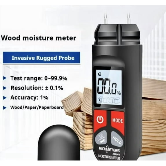 RICHMETERS RM031 Digital Moisture Meter Humidity Tester