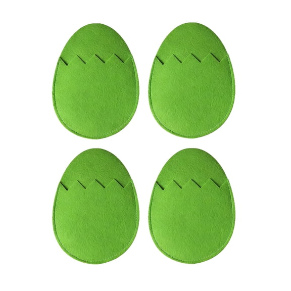 RICHMH 4 Pcs Easter Cutlery Holders Felt Easter Egg Tableware Utensil Holder Bag Silverware Pouch Bags for Knife Forks Organizer Home Spring Easter Party Table Decoration (Green)