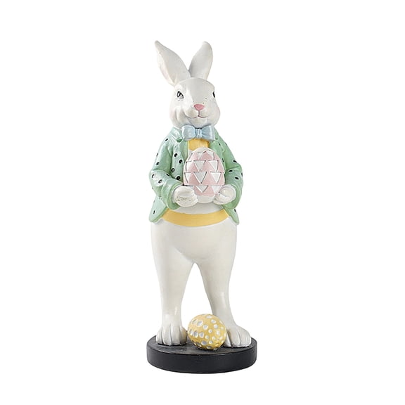 RICHMH Easter Bunny Figurines - Easter Egg, Cute Spring Bunny Decor for Home, Tabletop, and Gift - 3.8*3.8*11.8"(A)