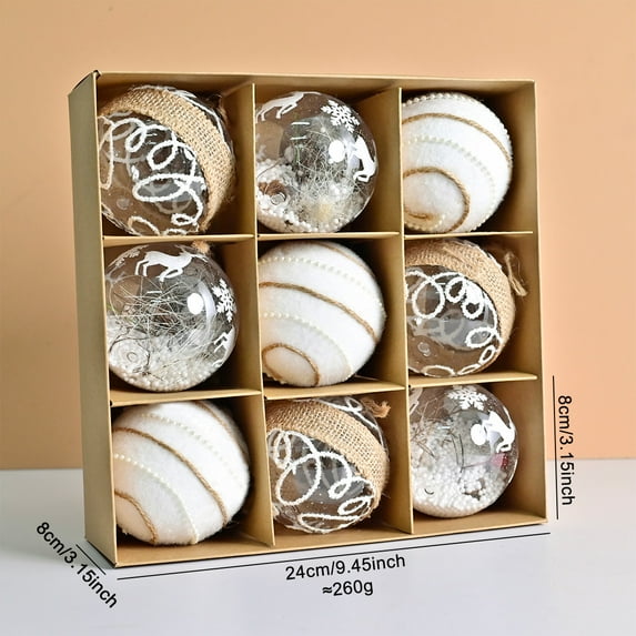 RICHMJ 18ct Christmas Ball Ornaments Set -Champagne Clear Plastic Shatterproof Xmas Tree Ball, Festive Indoor Holiday Decor for Home Party(A)