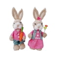 thumbnail image 1 of RICHMJ 2 Pcs Sisal Easter Bunny Decor,Straw Easter Decorations Bunny Figurineas Spring Home Decor,Table Centerpieces, Holiday Mantel Decorations or Springtime Gifts，9.06*3.9 In（Pink）, 1 of 6
