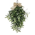 thumbnail image 1 of RICHMJ 24 Inch Spring Olive Branch Teardrop Swag , Extra Full & Thick Faux Greenery with Upgraded Ribbon & Textured Leaves, Sturdy Farmhouse Hanging Wreath for Door, Wedding Arch,  Bathroom Decor, 1 of 6