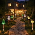 thumbnail image 1 of RICHMJ 6-Pack of Moving Christmas Lights, LED Solar Christmas Lights Outdoor Waterproof, Moving Christmas Tree，Snowman, Santa Claus & Reindeer Decorations for Garden, Courtyard, and Path (A), 1 of 7