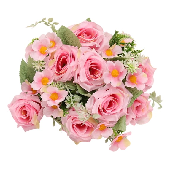 RICHMJ 7pcs Artificial Flowers Forest Fake Roses Peonies Dahlia Greenery Combo Box Set for Wedding Bouquets Bridal Shower Centerpieces Floral Arrangement Party Tables Home Decoration (A)