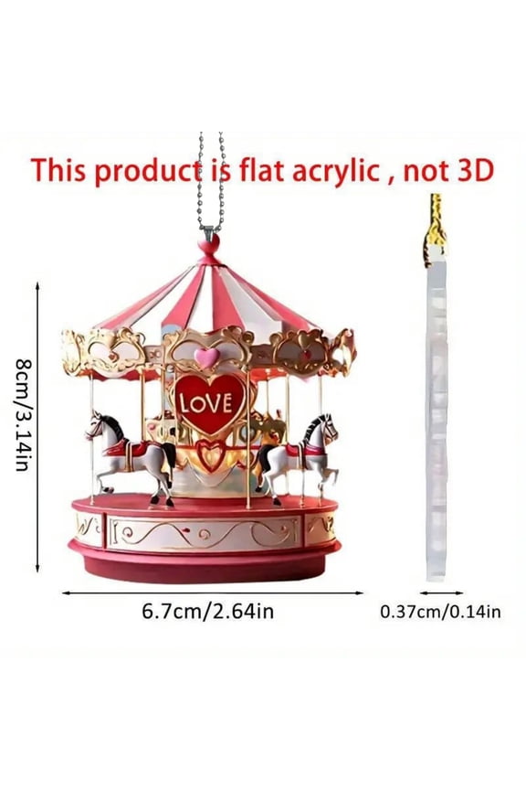 Acrylic Carousel Keychain Pendant, Unique Distinctive Design, Lightweight Durable Acrylic, Versatile For Car Keys Bags Daily Accessories, Customizable Practical Gift For Birthdays Hol