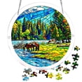 thumbnail image 1 of RICHMJ Acrylic Puzzles Suncatcher Window Hanging, 83 Pieces 7.4 Inch Sun Catcher Horse By the Forest and Lakeside Acrylic Puzzles, Garden Decoration for Women Men Birthday Gift Home Decor (B), 1 of 6