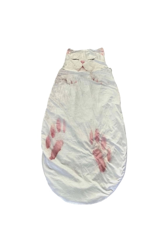 Adult Soft Sleeping Bag – Plush Cat Envelope Sleeping Bag for Camping, Sleepovers & Home Lounging, Washable Warm Blanket ,68.9x31.5 in,(A)