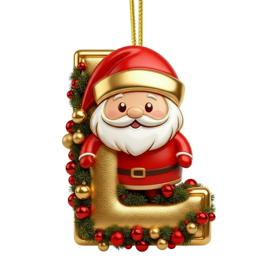 RICHMJ Christmas Ornaments Letter, Large Letters Christmas Ornaments 2026,Alphabet Ornaments 26 Letters for Christmas Tree Hanging Ornament, Funny Santa Ornaments 2.36"/8CM (L)