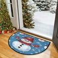 thumbnail image 1 of RICHMJ Christmas Snowman Half Round Doormat - Washable Semi Circle Area Rug -Non Slip Half Moon Rug -Holiday Decor Mat for Indoor Outdoor Bathroom Kitchen Welcome Fireplace Hearth Floor Mat(A), 1 of 7