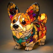 RICHMJ Corgi Lamp and Pug Lamp, Dog Series Art Night Light, Stained Resin French Bulldog Tabletop Night Light, Cute Pet Dogs Themed LED Table Lamps with Warm Ambient Glow, Fun Gift for Dog Lovers