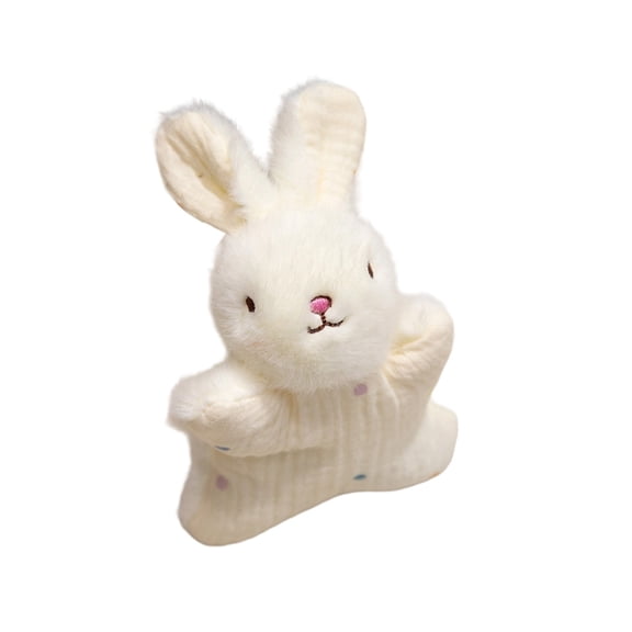 RICHMJ Cute Rabbits Plush Toys Simulation Pet Plush Toy That Can Be Hugged Cotton Soft Delicate Gift Easter Decor Embroidery Craftsmanship Spring Decor(White)