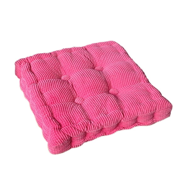 RICHMJ Floor Pillow, Soft SquareSeat Cushion15.7*15.7in, Thicked Corduroy Chair Pad with EPE Foam, Indoor/Outdoor Floor Cushion, Tatami Seat Pad, Fits Dining Chairs, Office, Home, Dorm (Hot Pink)