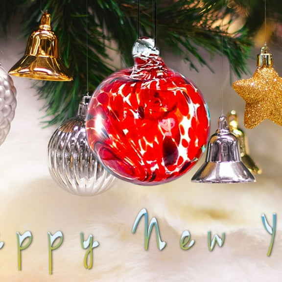 RICHMJ Hand Blown Glass Gazing Balls2.4" Friendship Balls Christmas Ball Ornaments for Xmas Tree Decoration，Garden Hanging (C)