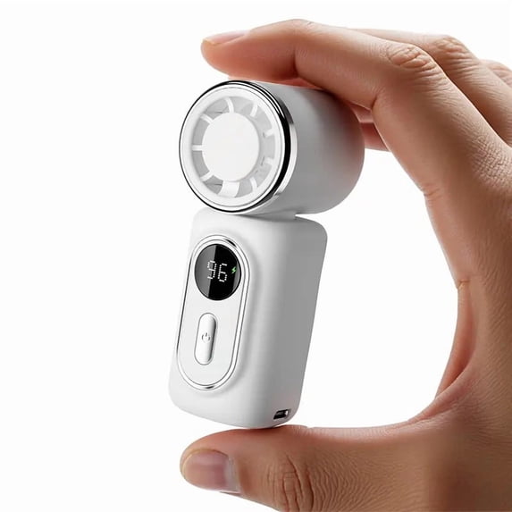 RICHMJ 3-in-1 Rechargeable Mini Clip On Fan, 5 Speeds, 180° Adjustable Airflow, Portable Handheld Fans for Travel Outdoor Activities Office Personal Use(White)