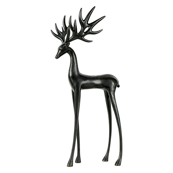 RICHMJ Plastic Reindeer Christmas Decor, 2025 Black Reindeer Christmas Decor, Elegant Indoor Holiday Decor, Vintage Standing Deer for Coffee Table Office Indoor（A）
