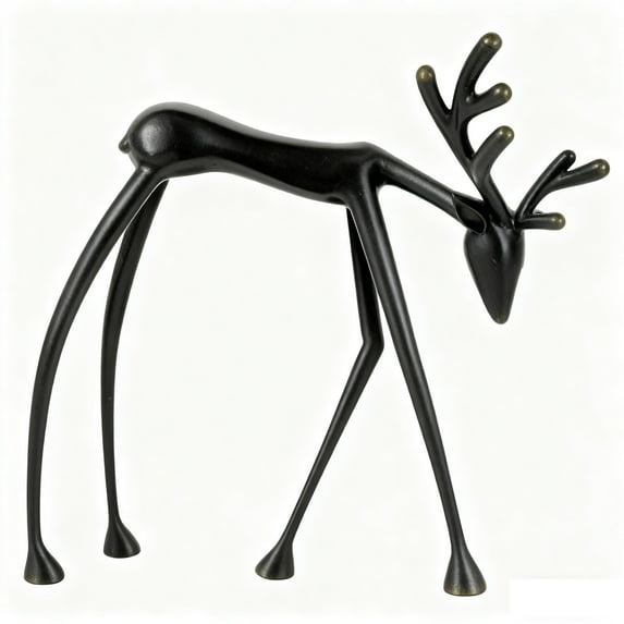 RICHMJ Plastic Reindeer Christmas Decor, 2025 Black Reindeer Christmas Decor, Elegant Indoor Holiday Decor, Vintage Standing Deer for Coffee Table Office Indoor (B)
