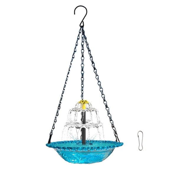 RICHMJ Solar-Powered Bird Bath ,3-layer structural Outdoor Garden Fountain with Floating & Hanging Design, For Hummingbirds & Wild Birds,Gift for Birds lovers(A)