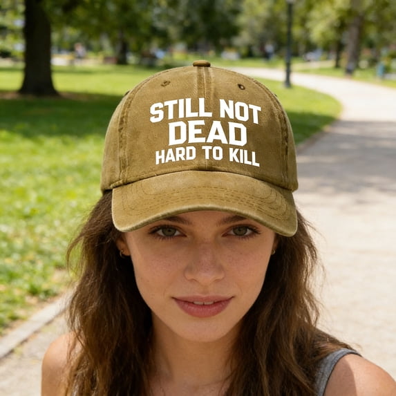 RICHMJ "Still Not Dead Hard To Kill" Printed Baseball Hat,Adjustable Classic Low Hat ,Unconstructed Printing ,Men Women ,Soft-top Solid Color Baseball Cap Curved Hat Spring And Summer Sun Ha(C)