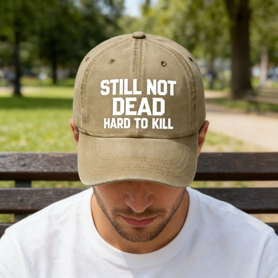 RICHMJ "Still Not Dead Hard To Kill" Printed Baseball Hat,Adjustable Classic Low Hat ,Unconstructed Printing ,Men Women ,Soft-top Solid Color Baseball Cap Curved Hat Spring And Summer Sun Ha(G)