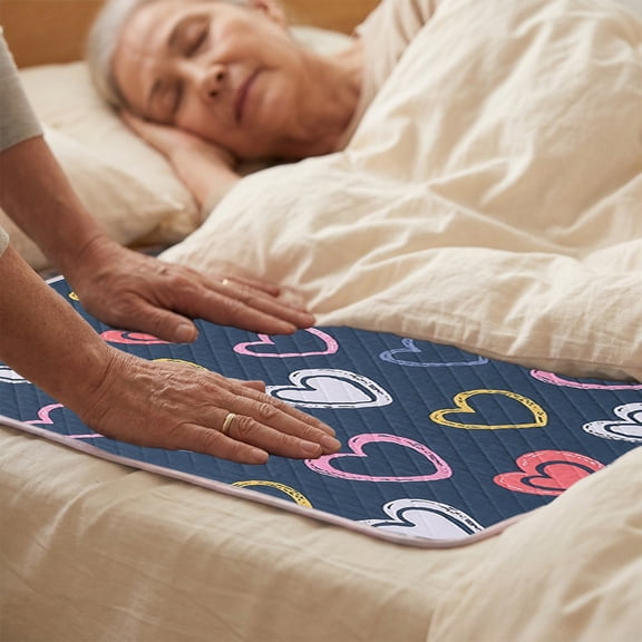 RICHMJ Waterproofs Bed Pad for Incontinences Protective Elderly, Caring Cotton Layer Liquid Barrier Home Multipurpose Elderly Care Bed Pad for Night Use and Easy Installation (E)