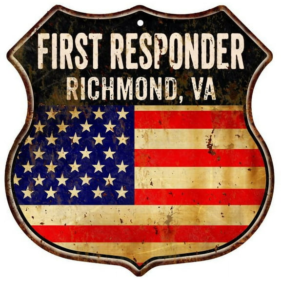 RICHMOND, VA First Responder USA 12x12 Metal Sign Fire Police 211110022090