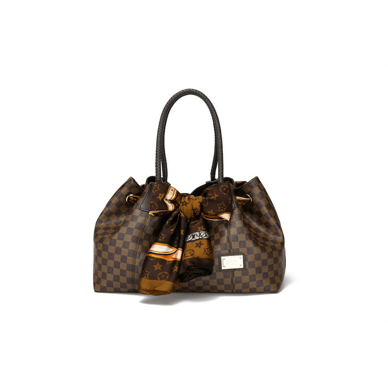 large louis vuitton bag with scarf