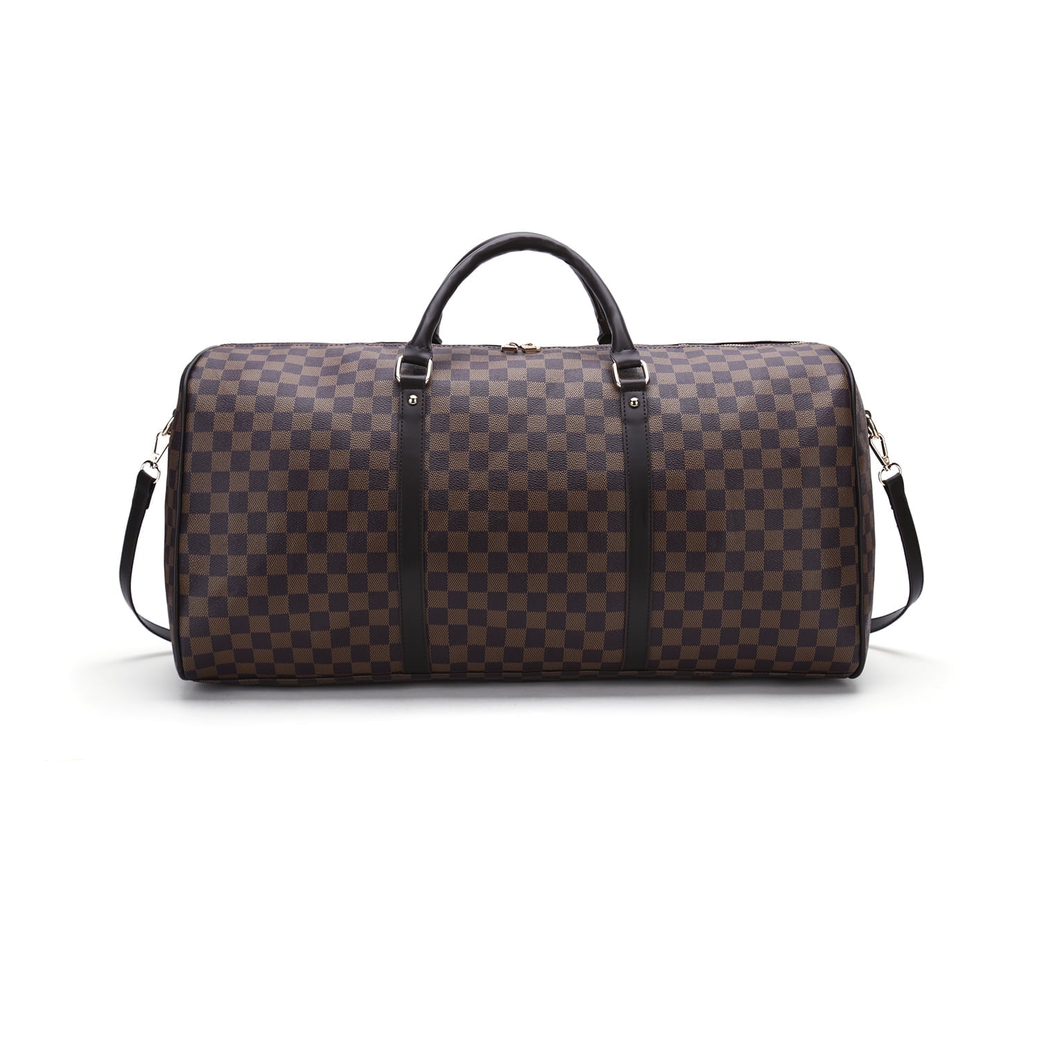 RICHPORTS Oversized Checkered PU Leather Travel Duffel Bag Weekender Gym Handbag Walmart