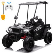 RICHRYCE 24V Ride on Car, 4WD Powered Ride on UTV for kids, Kids Ride On Dump Truck, Black