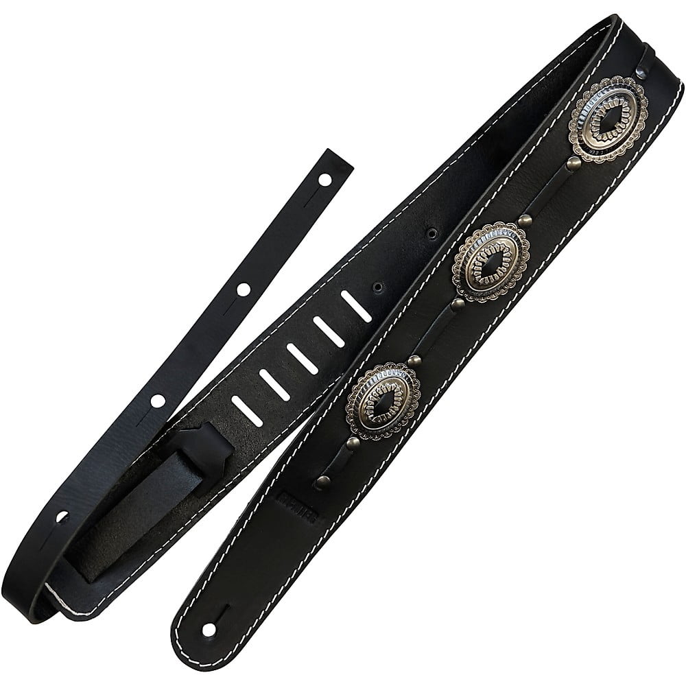 RICHTER Raw II Concho Guitar Strap Silver