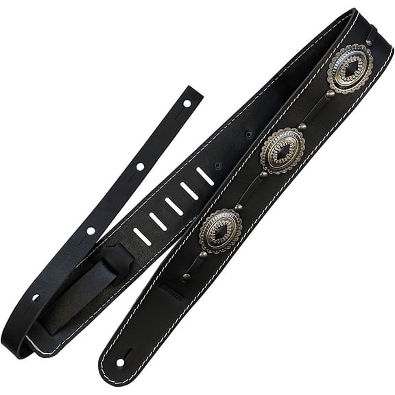 RICHTER Raw II Concho Guitar Strap Silver