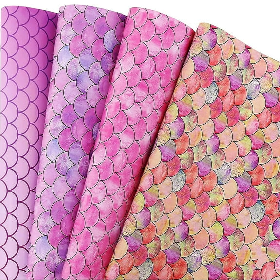 RICHTOP Pink Mermaid Gift Wrapping Paper, 10 Sheets, 20"x29"