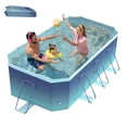 thumbnail image 1 of Beuway 102"Foldable Swimming Pool for 1-5 People,Adult Kids & Pets Non-Inflatable Pool,Above Ground Pool(Blue), 1 of 9