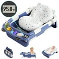 thumbnail image 1 of RICHYOUNG 27"Folding Baby Bathtub with Thermometer & Storage Space,Infant Tub for Toddler(Blue,Pad), 1 of 10