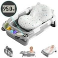 thumbnail image 1 of RICHYOUNG Foldable Baby Bathtub with Thermometer & Soft Cushion,Gray, 1 of 11