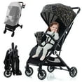 thumbnail image 1 of Beuway Folding Baby Stroller with Mosquito Net,Storage Basket,Adjustable Backrest/Canopy,Cup Holder(Black), 1 of 11